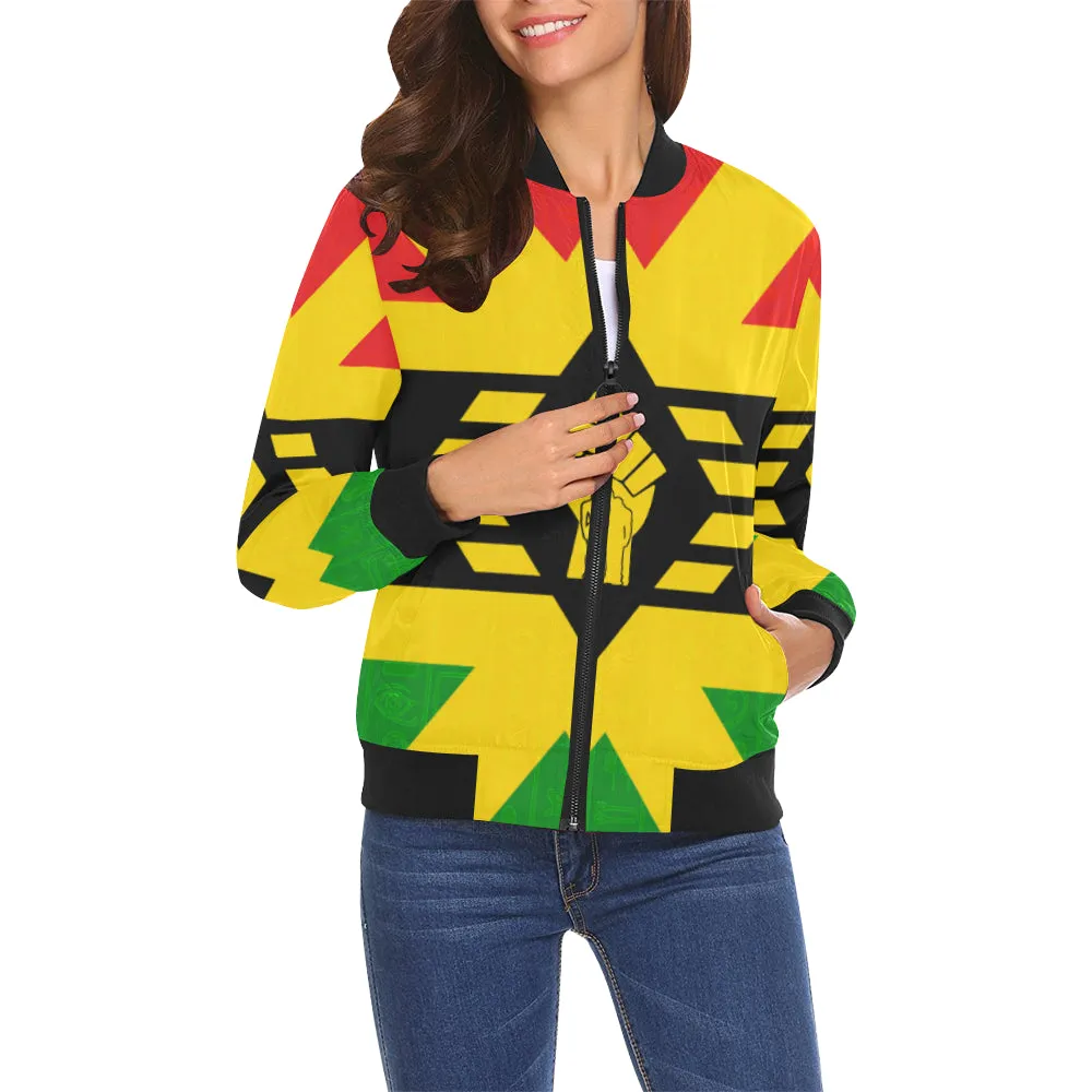 FIST UP RBG All Over Print Bomber Jacket for Women