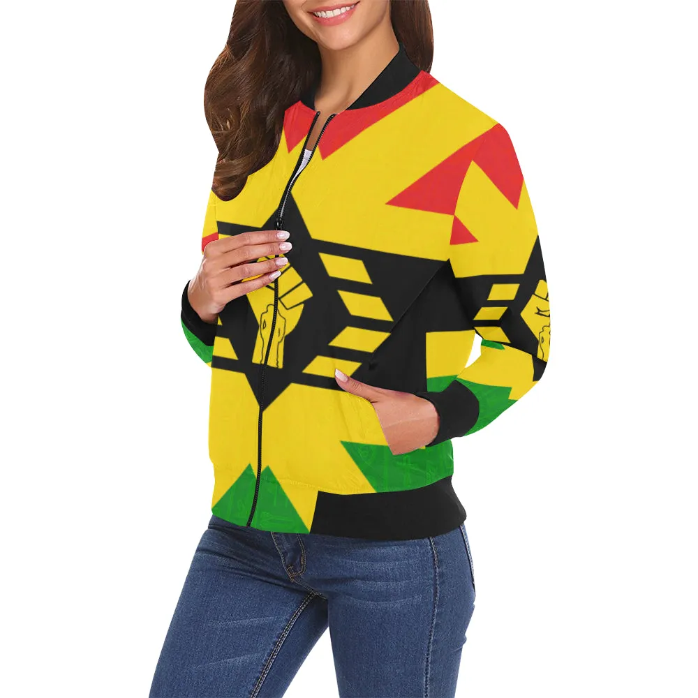 FIST UP RBG All Over Print Bomber Jacket for Women