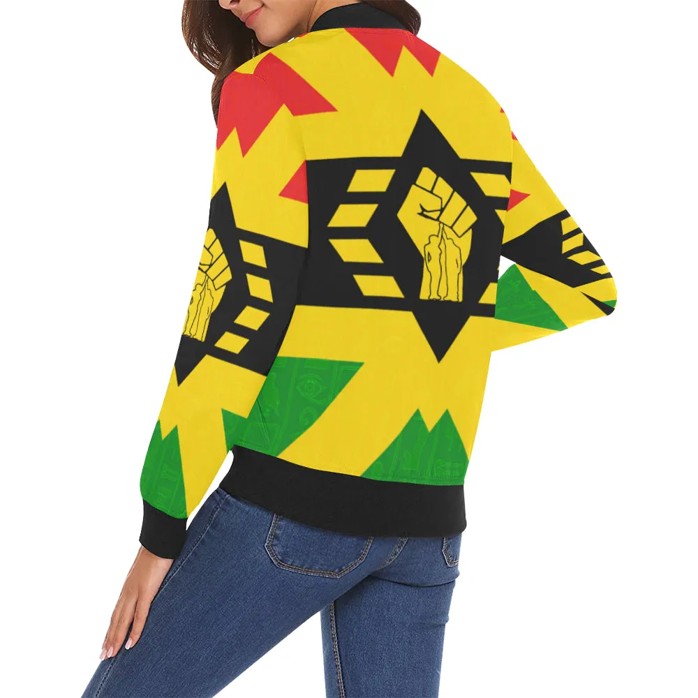 FIST UP RBG All Over Print Bomber Jacket for Women