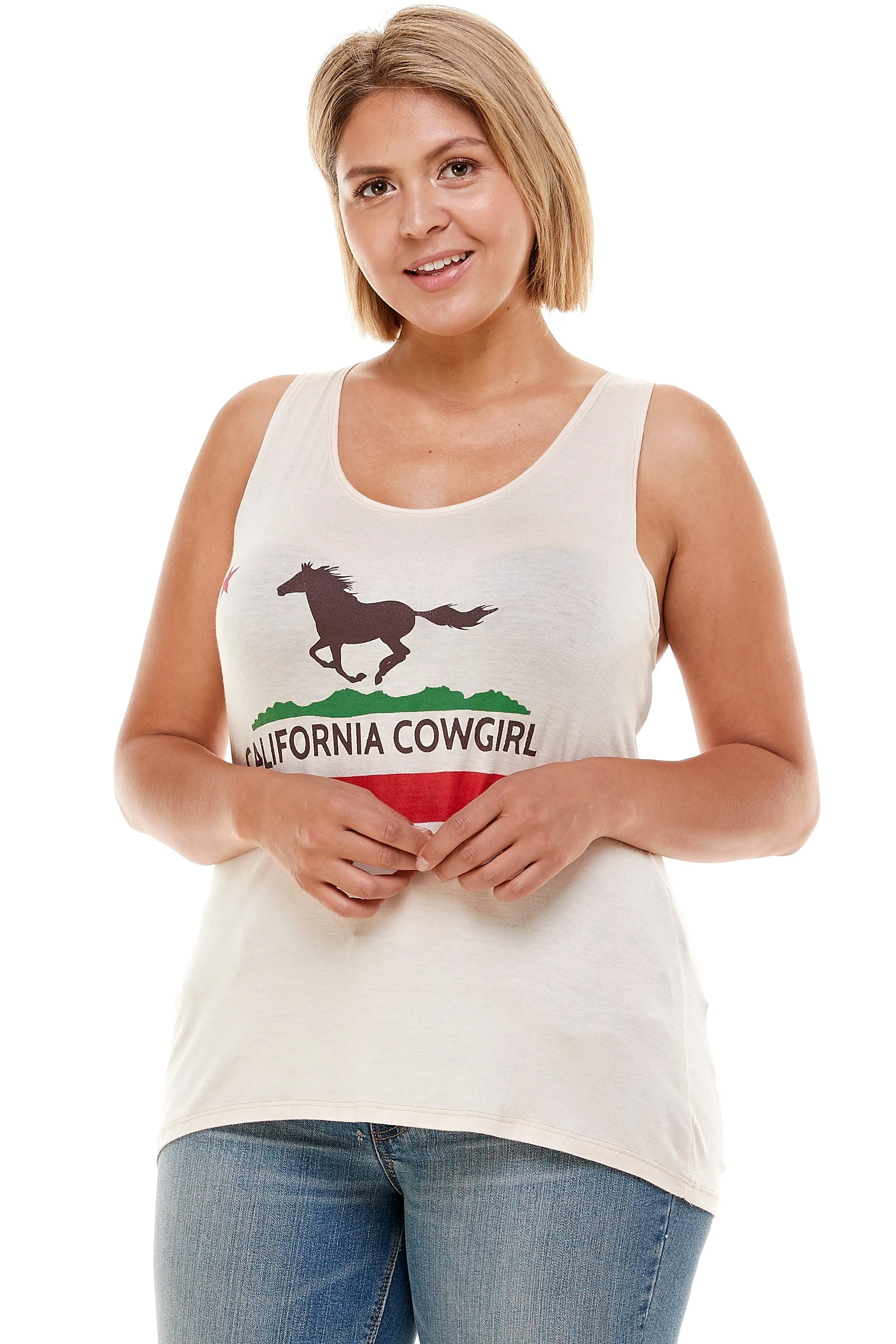 FLAG CALIFORNIA COWGIRL TANK TOP