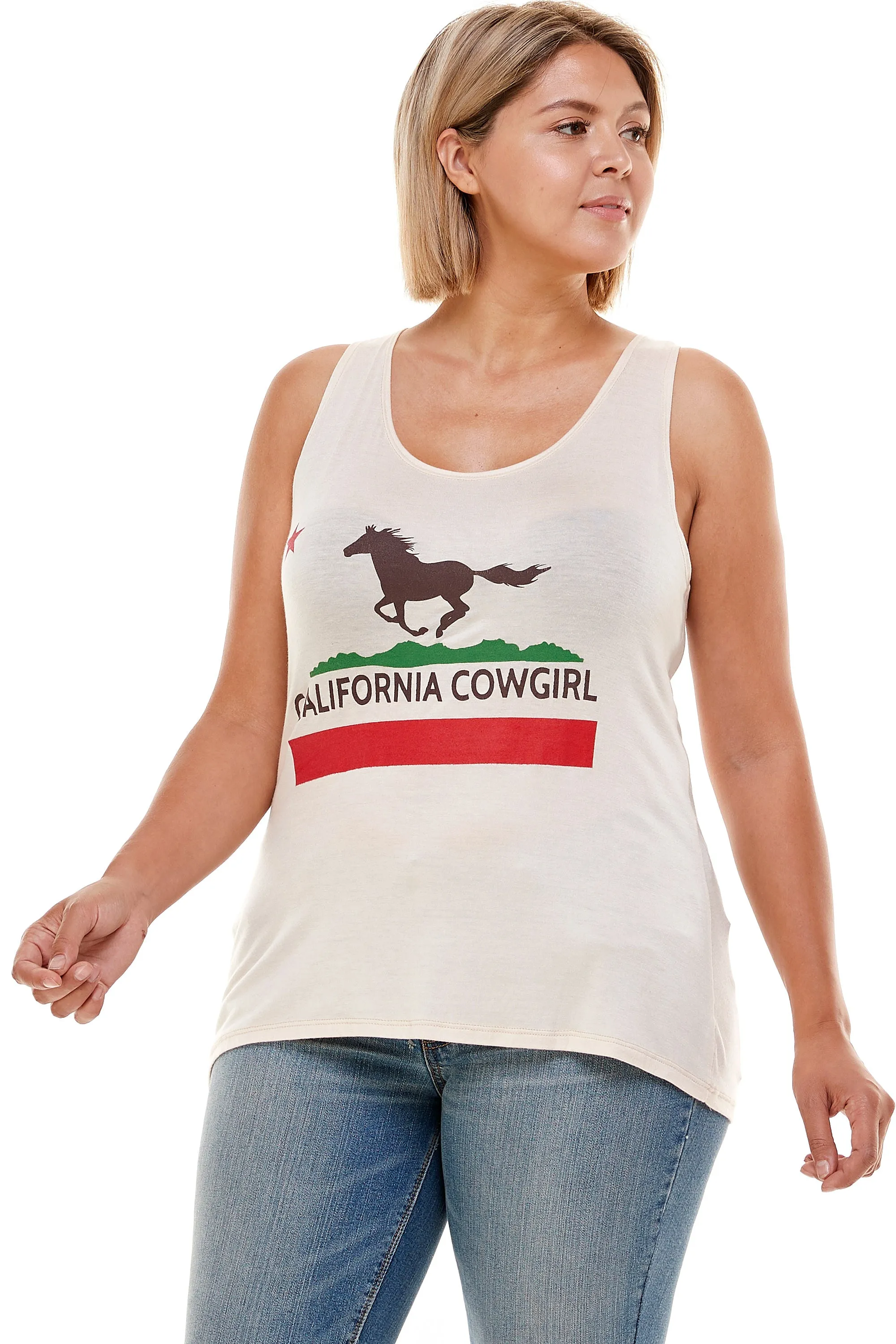 FLAG CALIFORNIA COWGIRL TANK TOP