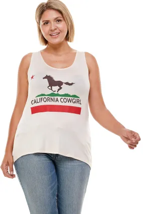 FLAG CALIFORNIA COWGIRL TANK TOP