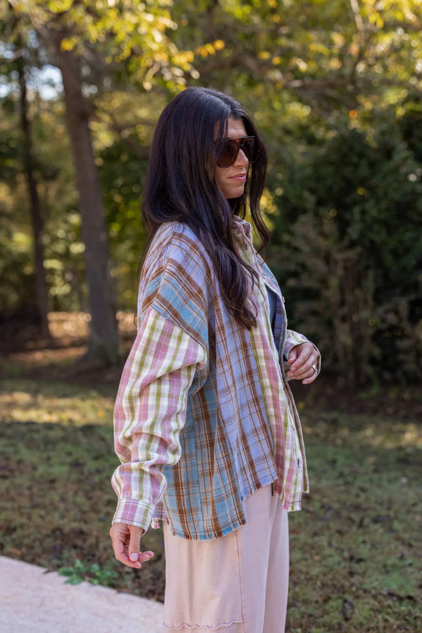 Flannel Memories Pink Plaid Top