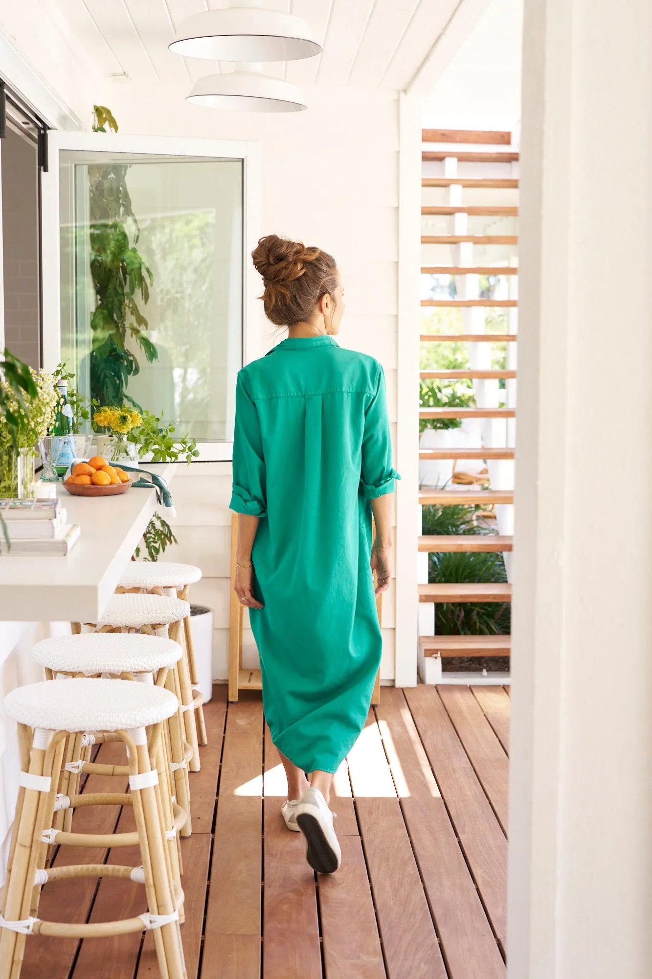 Frank & Eileen - Maxi Shirtdress in Clover