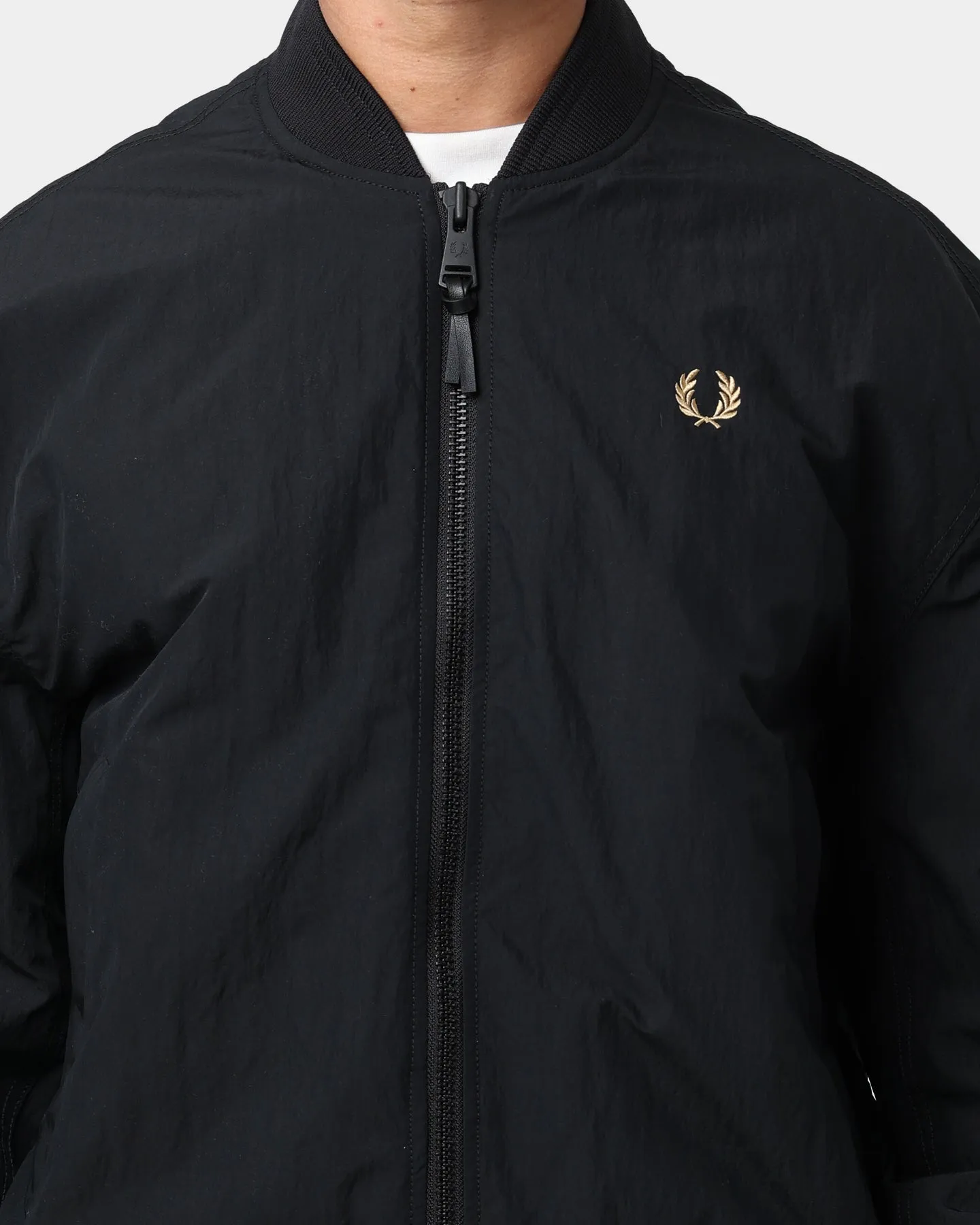 Fred Perry Padded Bomber Jacket Black