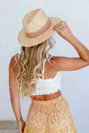 FSH2208 - CLASSIC STRAW PANAMA HAT - CAMEL