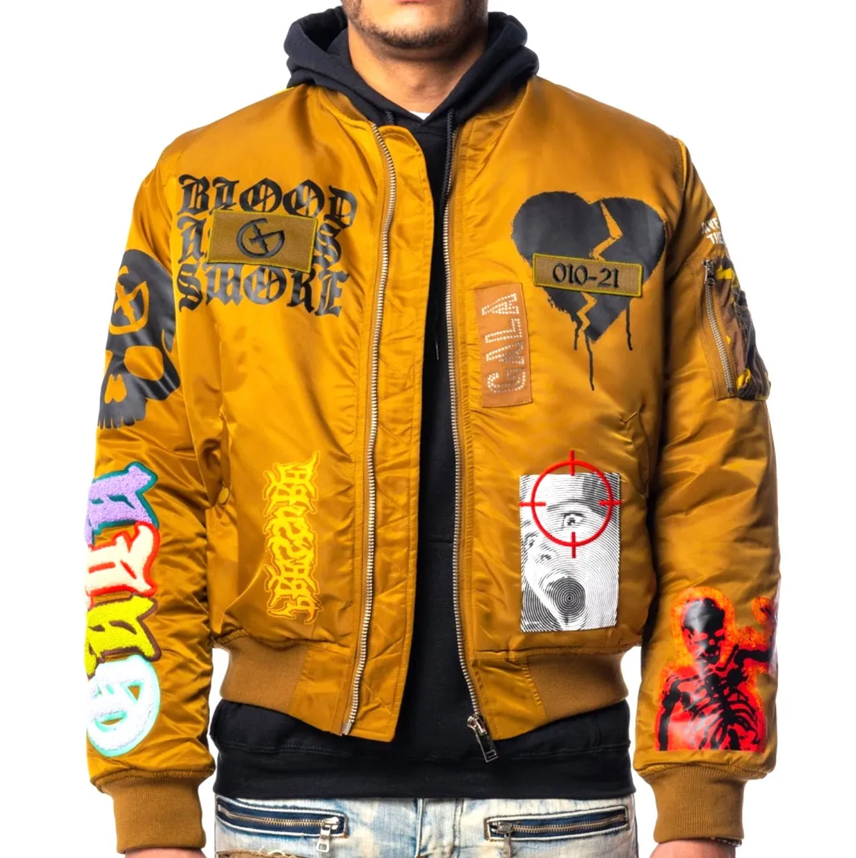 Gala Doomsday Bomber Jacket 21 Hol GH-21-11 Gold