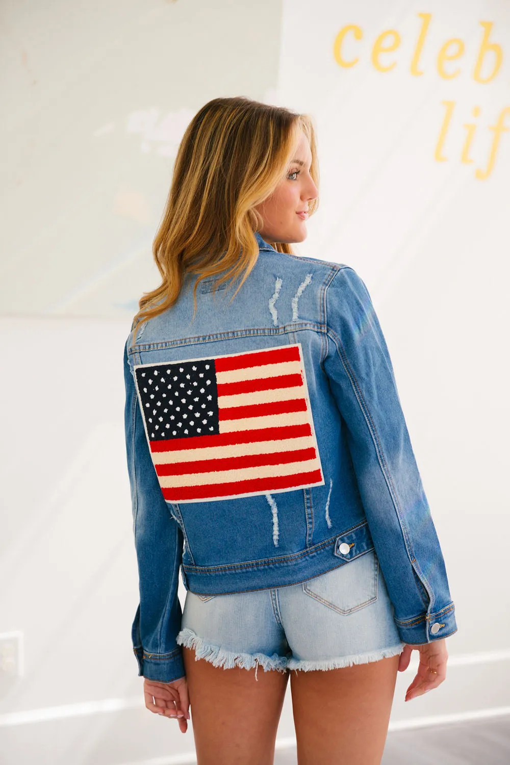 GLORY DISTRESSED JEAN DENIM JACKET