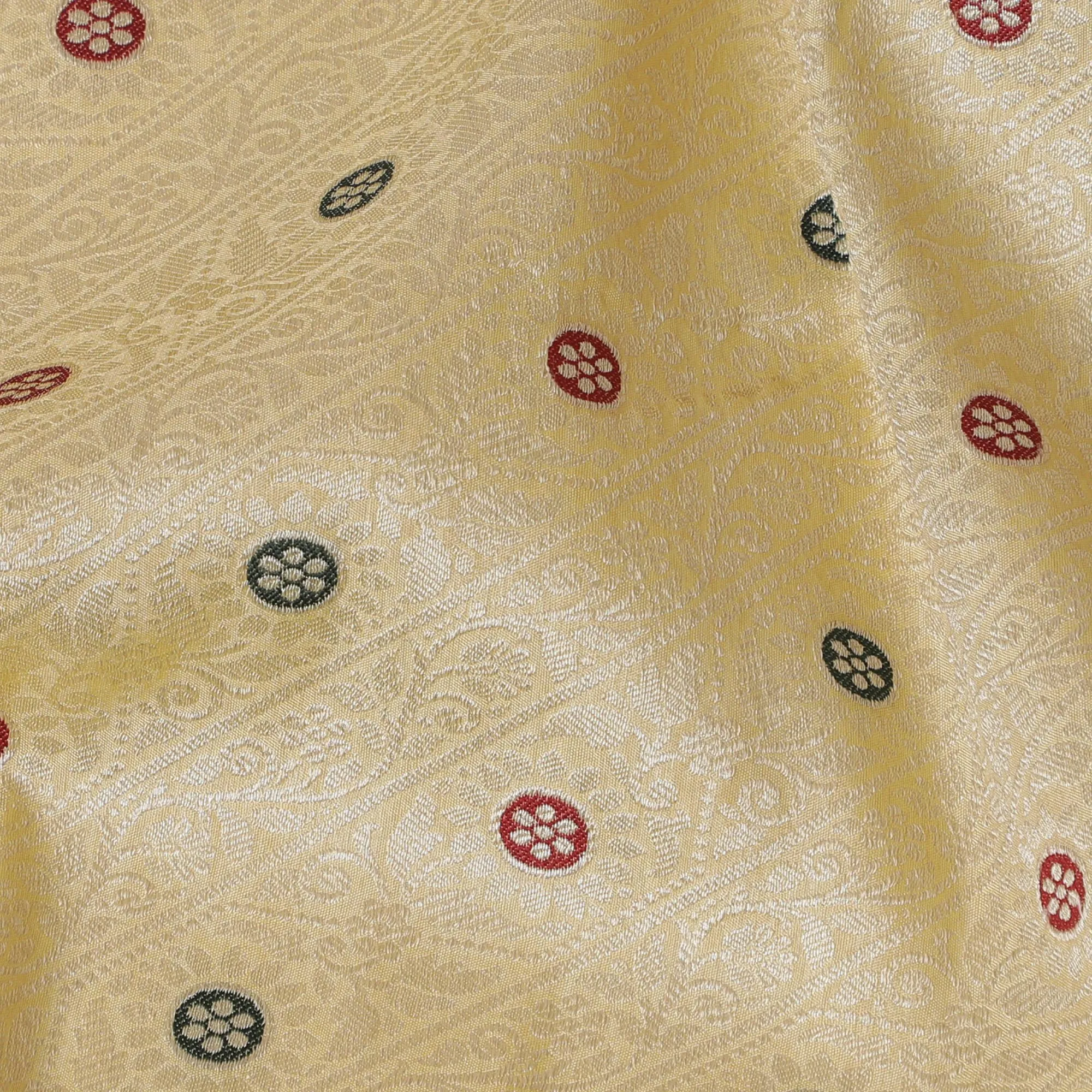 Golden Medallion Brocade Fabric – Regal Patterns for Sophisticated Designs-D19050