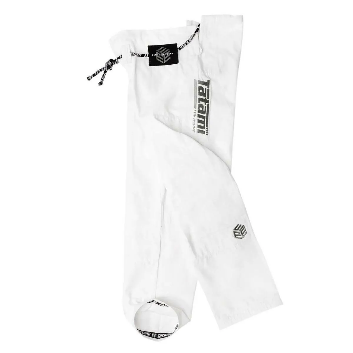 Grey on White Tatami Fightwear Estilo Black Label Mens BJJ Gi