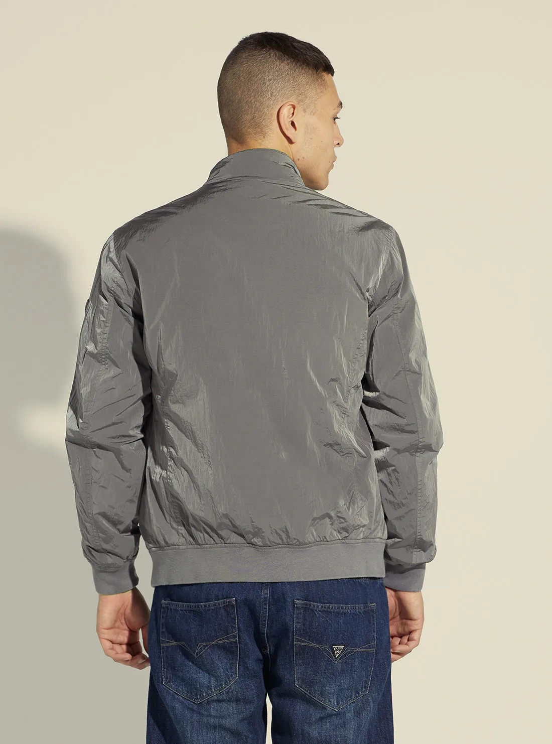 Grey Techno Bomber Jacket