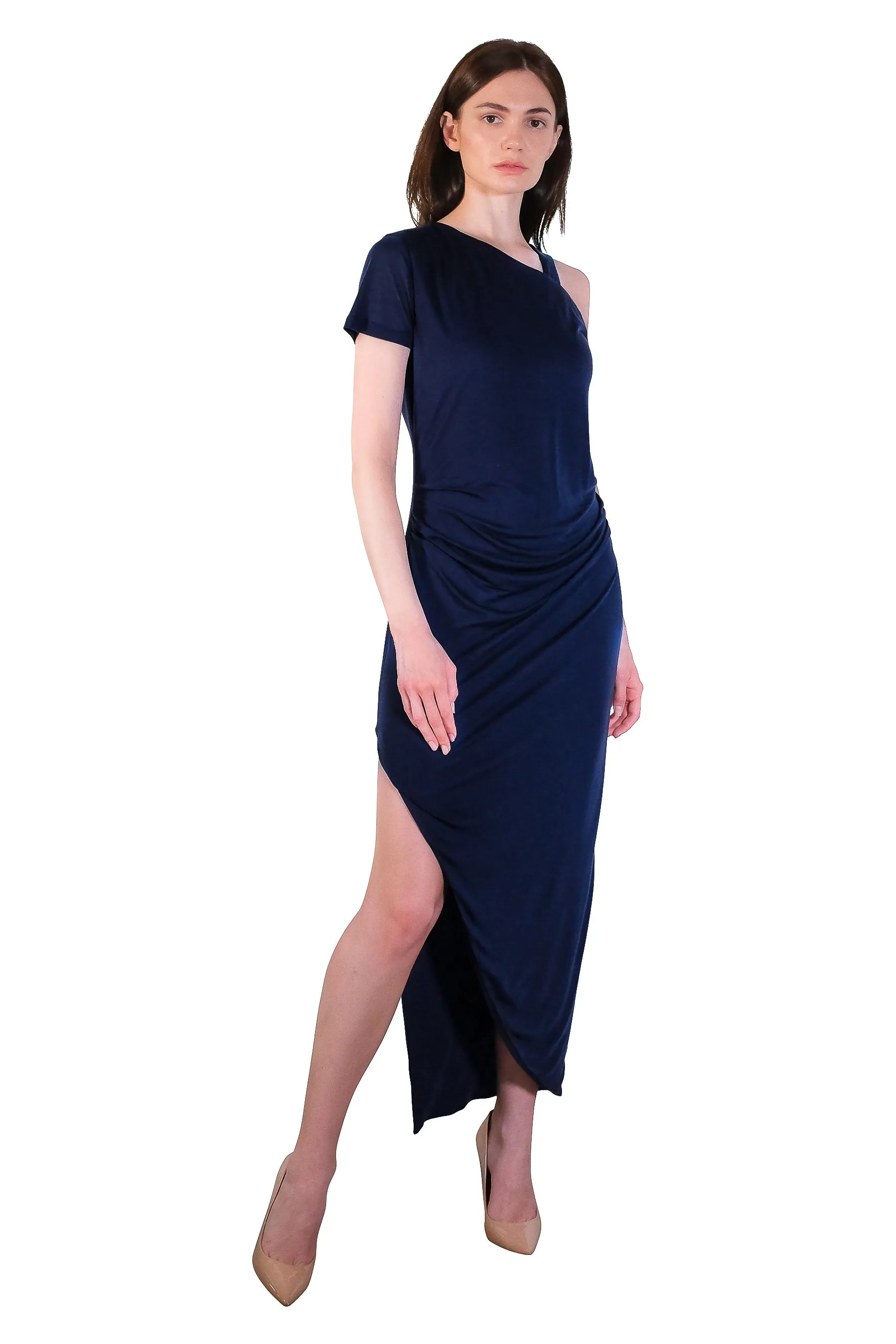 Hera Asymmetrical Maxi Jersey Dress