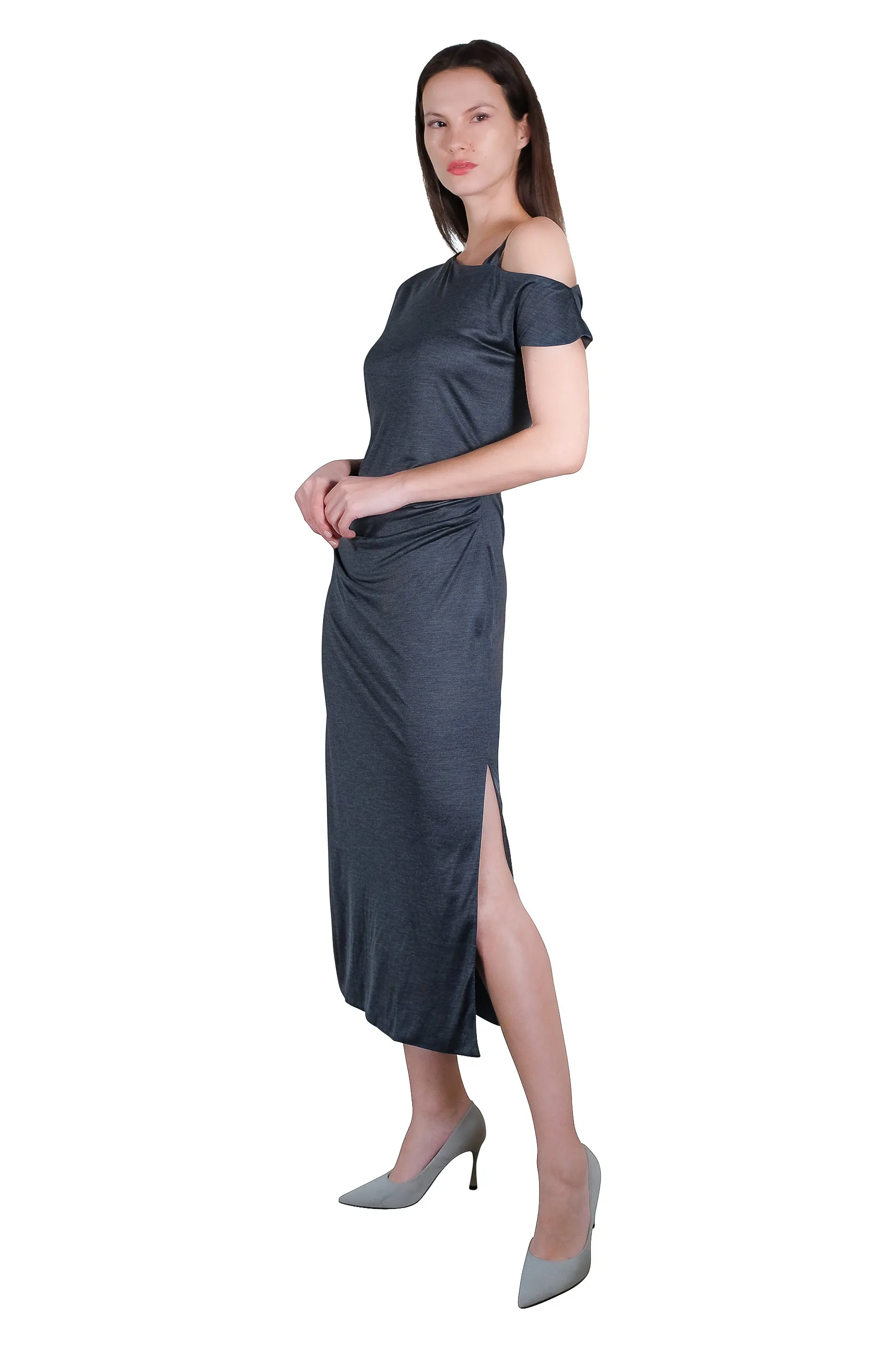 Hera Asymmetrical Maxi Jersey Dress