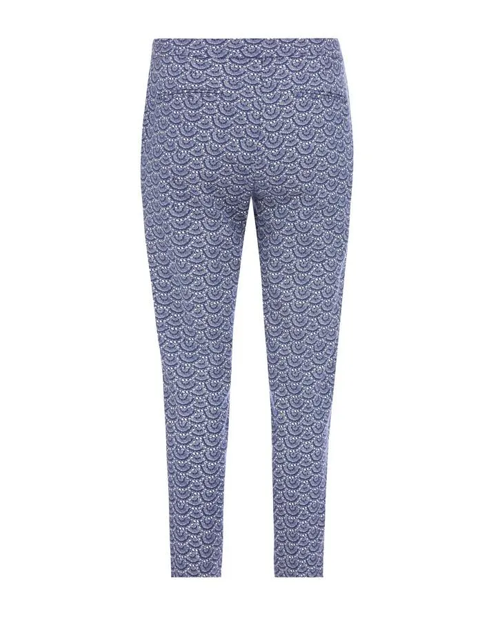 Ink Blue Waves Print Cafe Trouser