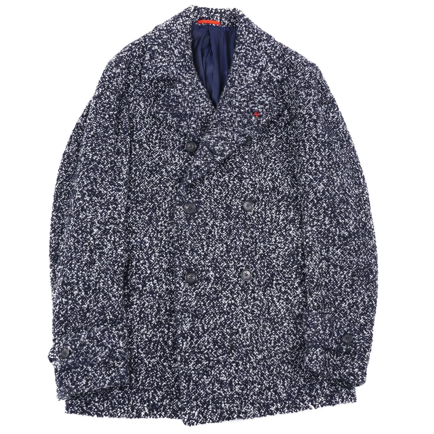 Isaia Plush Boucle Cashmere Peacoat