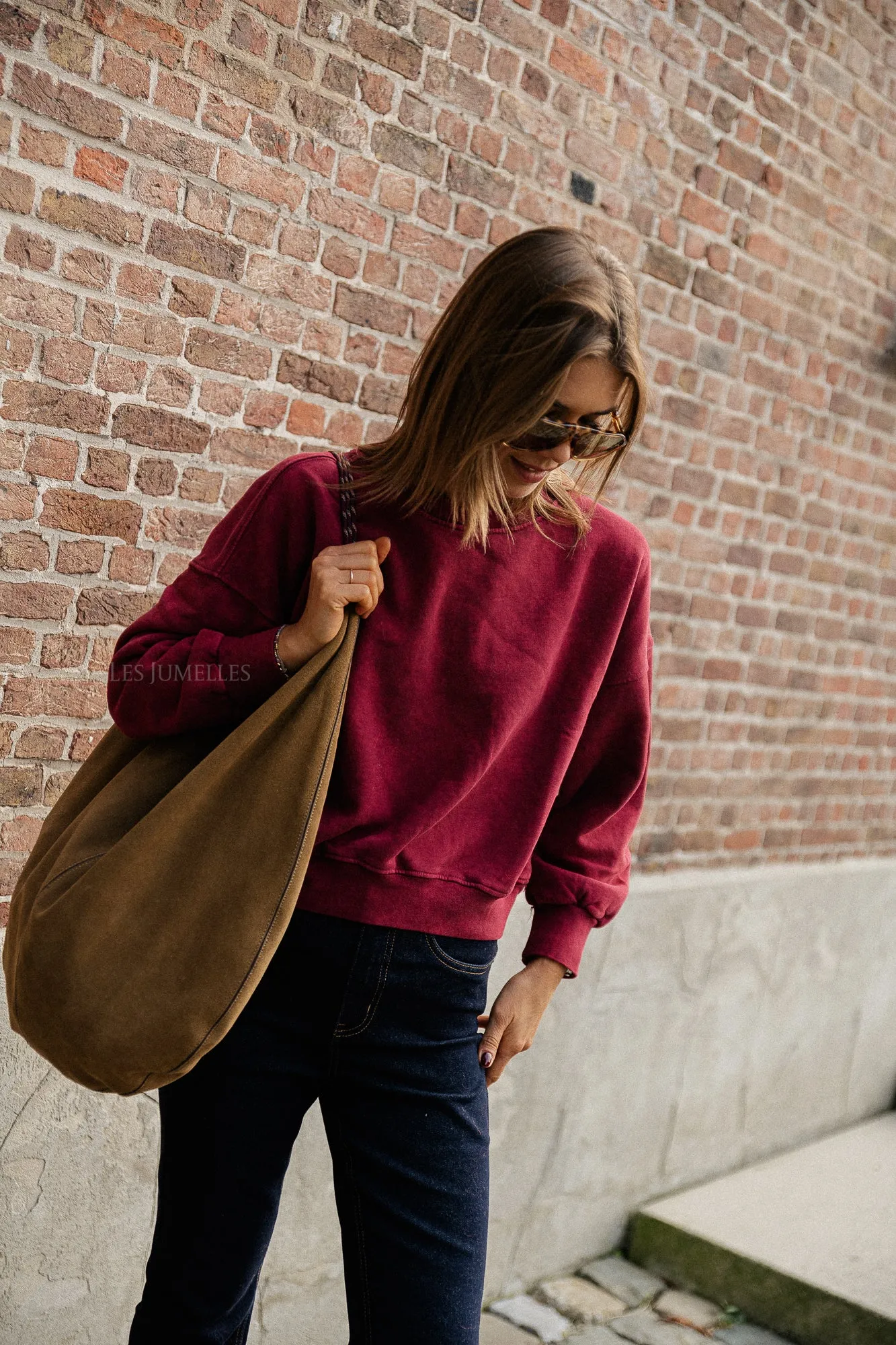 Jill cropped sweater burgundy