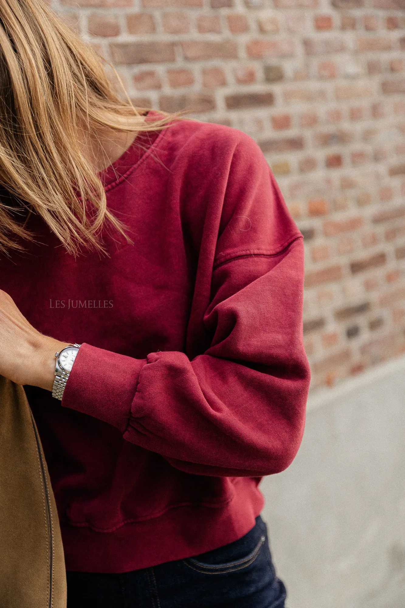 Jill cropped sweater burgundy