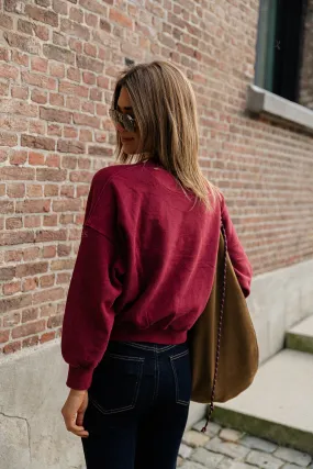 Jill cropped sweater burgundy