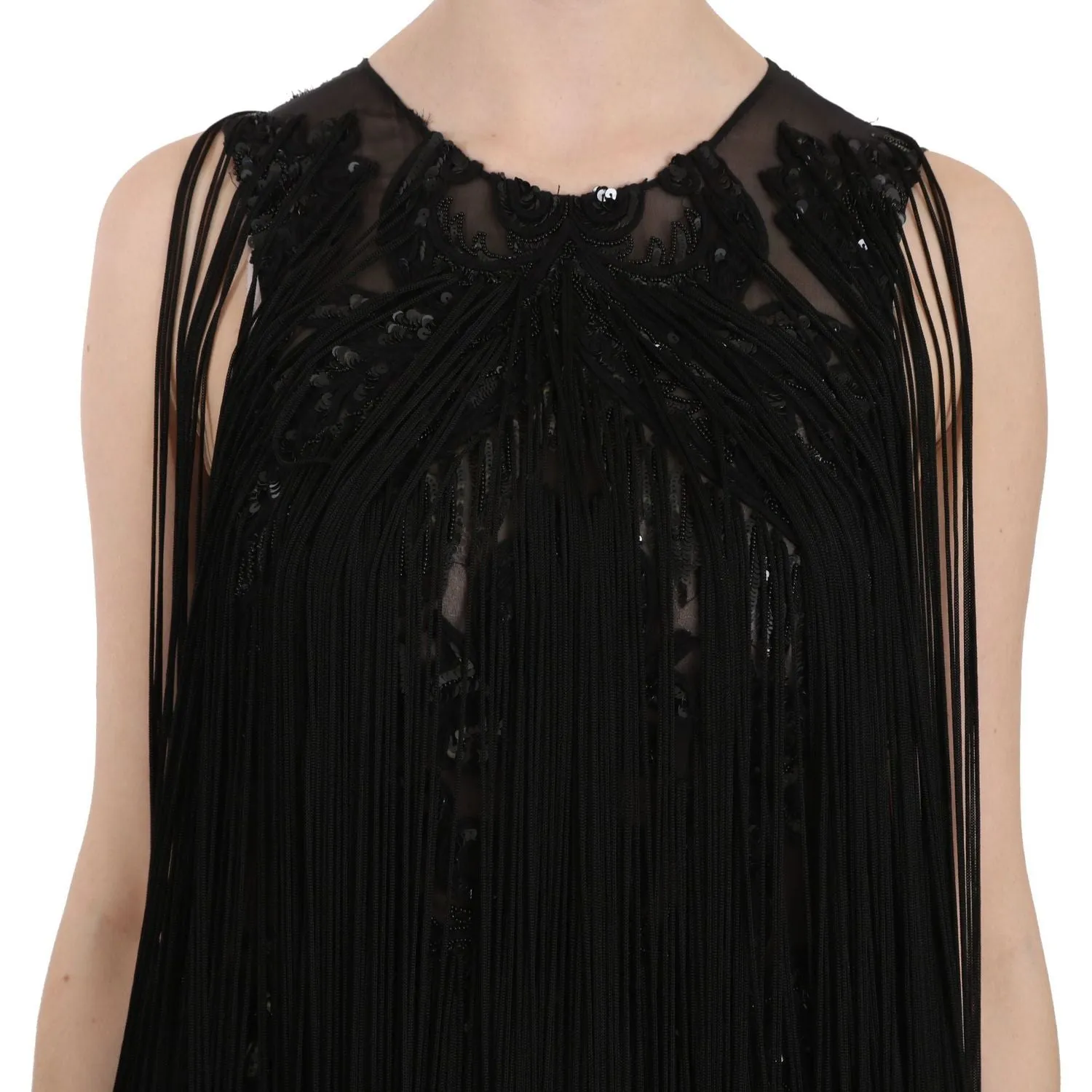 John Richmond Sheer Sequined Maxi Elegance Dress