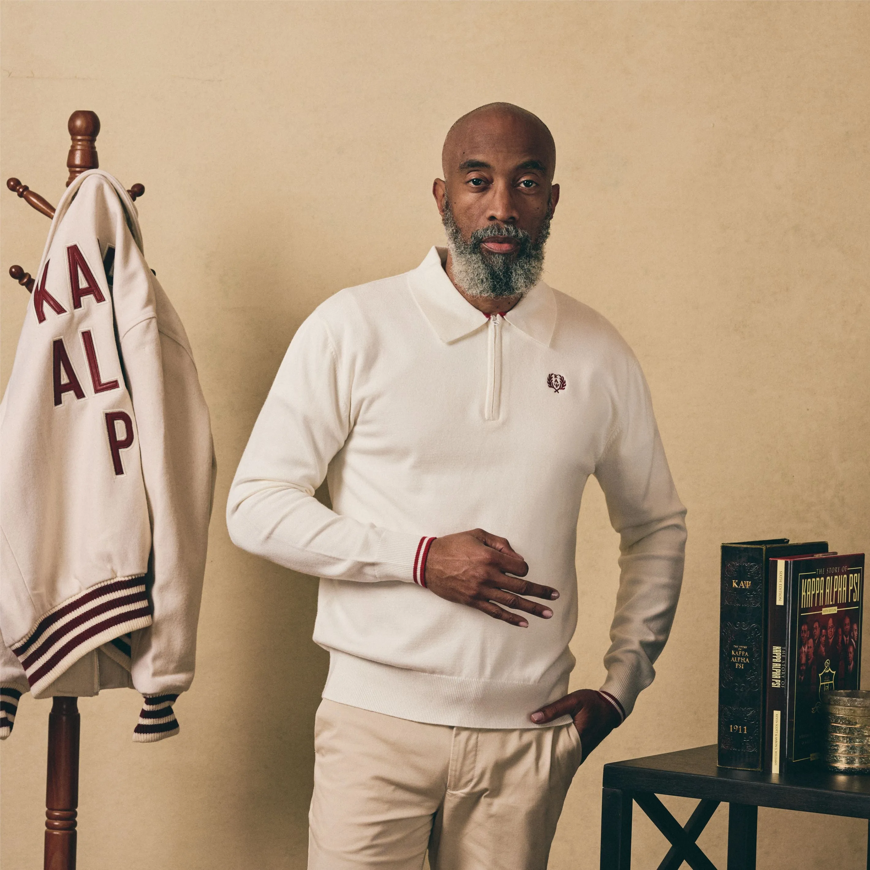 Kappa Alpha Psi Zip Polo Sweater (Krimson)