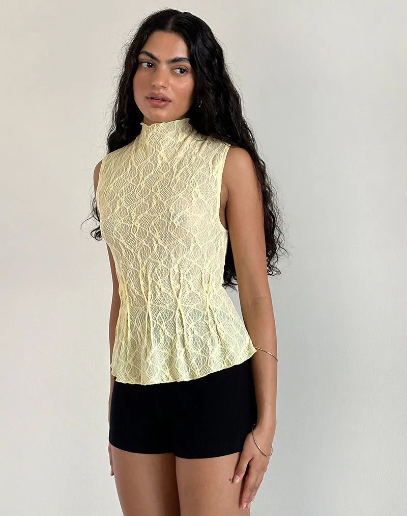 Kimbra Top in Textured Yellow