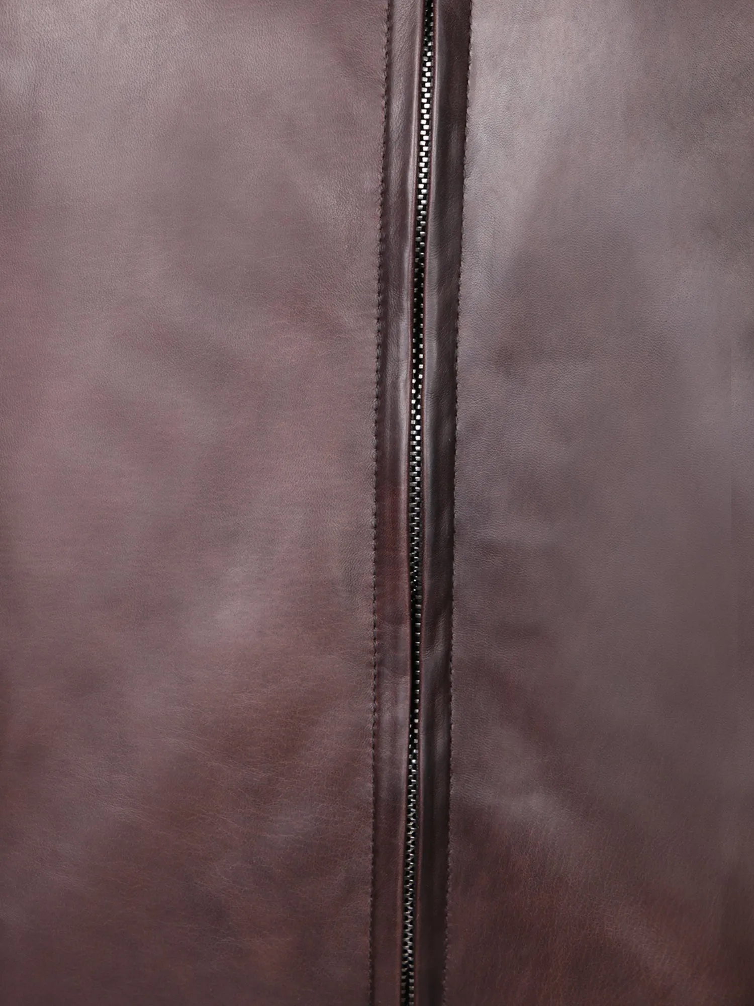 Leather brown bomber jacket