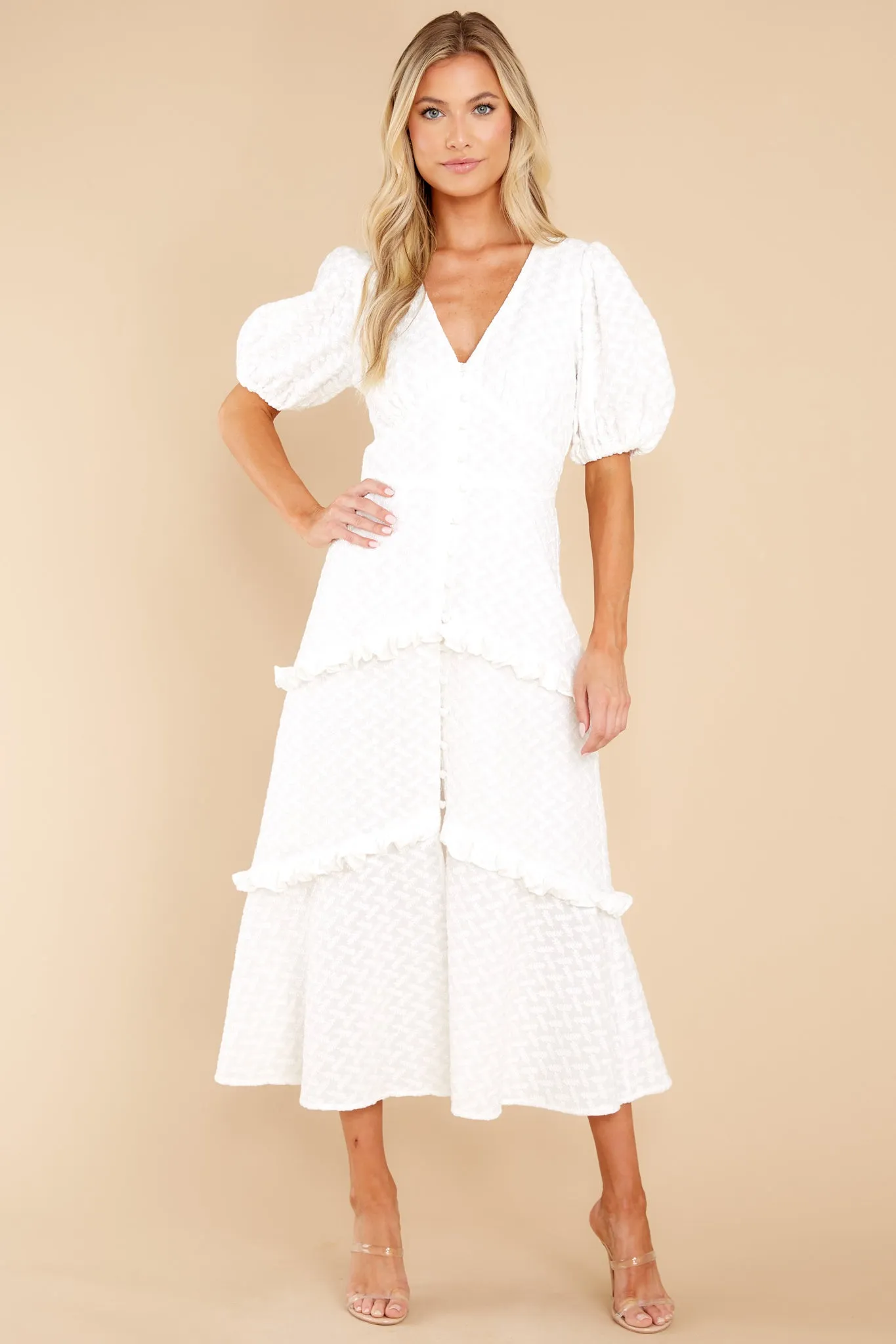 Meda White Midi Dress