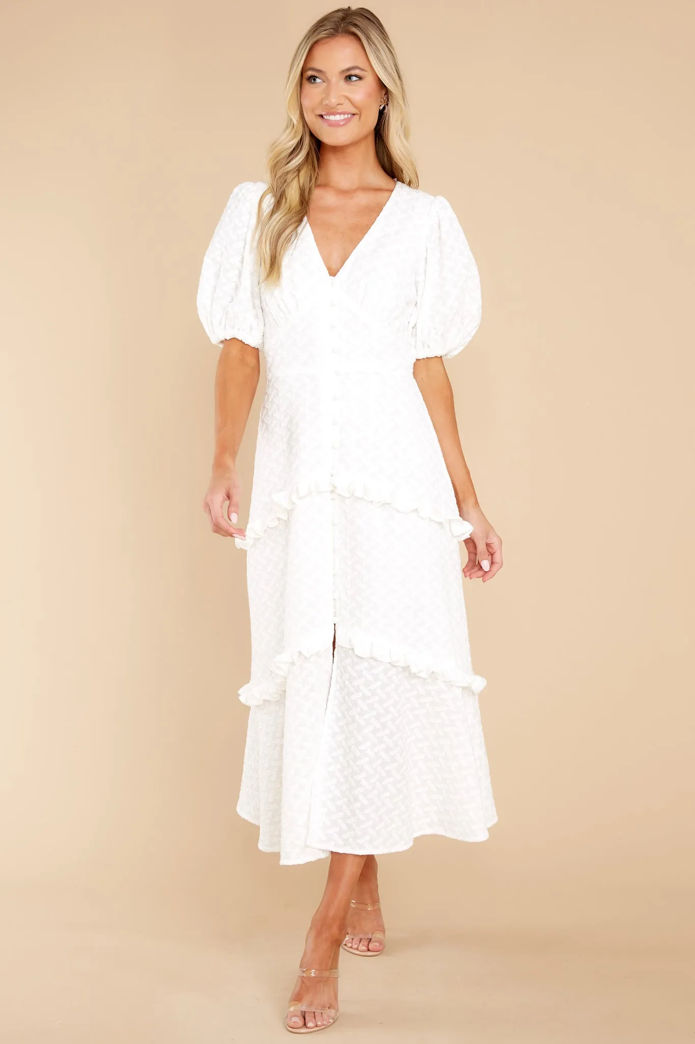 Meda White Midi Dress