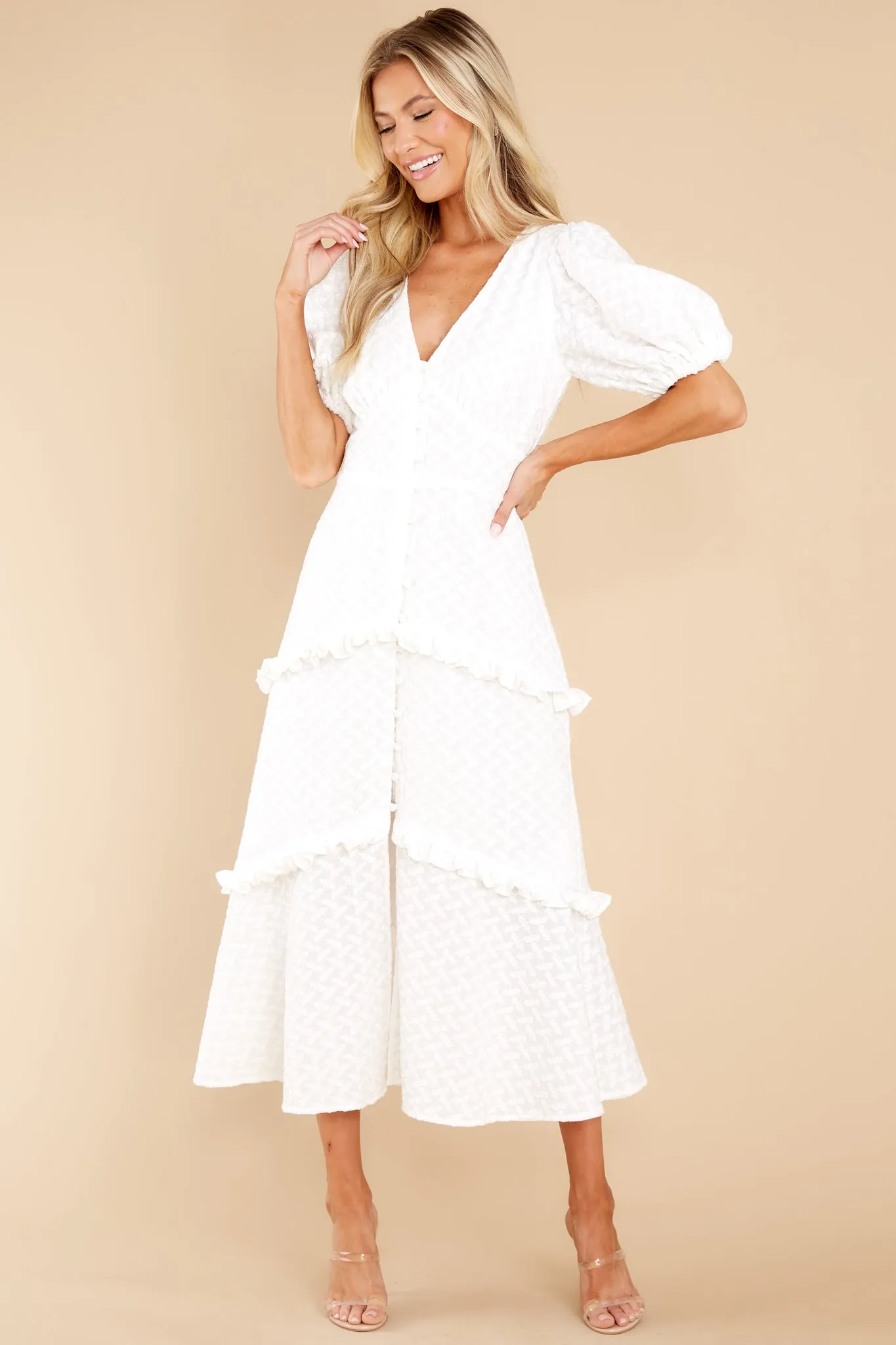 Meda White Midi Dress