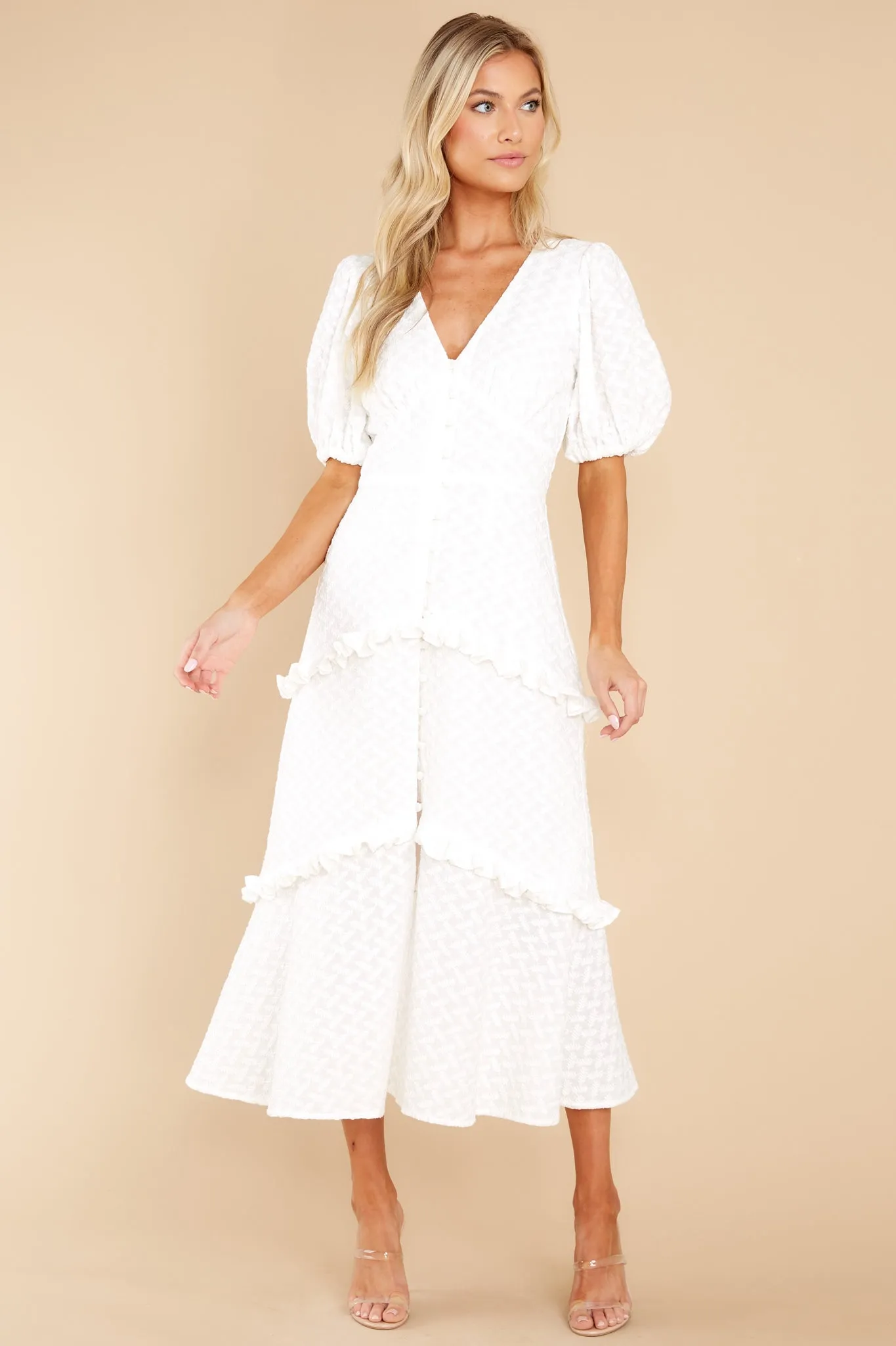 Meda White Midi Dress