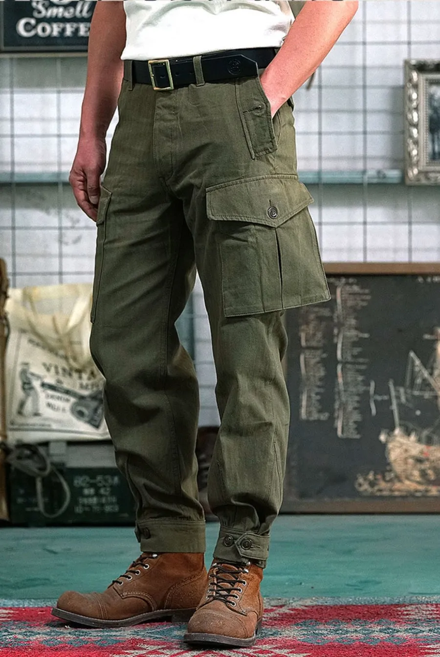 Men's 1930s Ground Crew Trousers Military Green