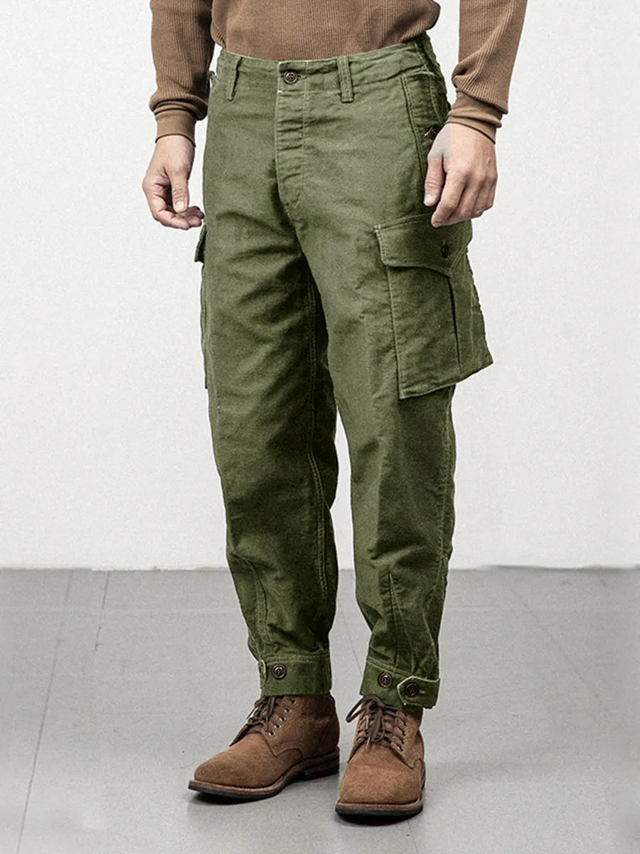 Men's 1930s Ground Crew Trousers Military Green