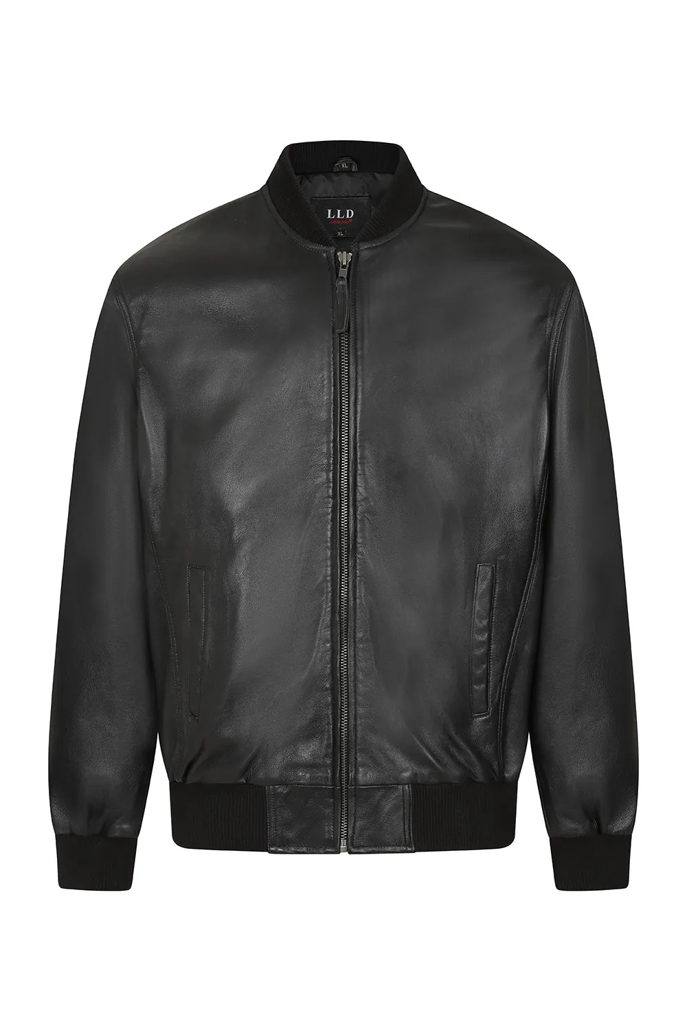 Men's Classic Black. Genuine Leather Bomber Jacket - BARRY - Ryan