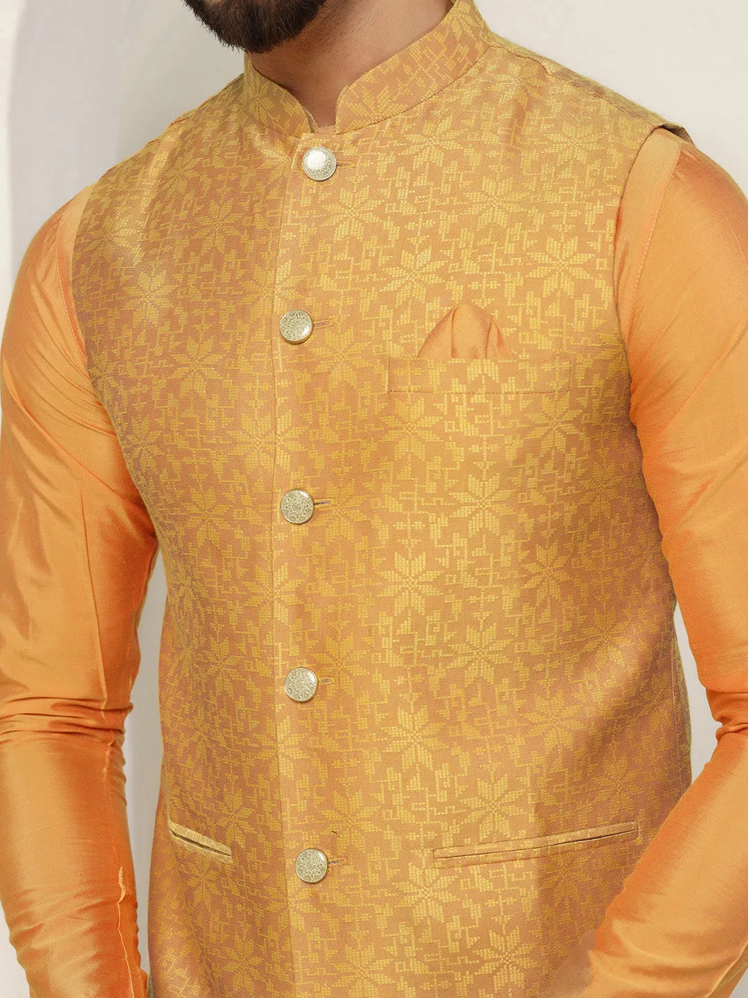 Men's Mustard Nehru Jacket (Set of 1)