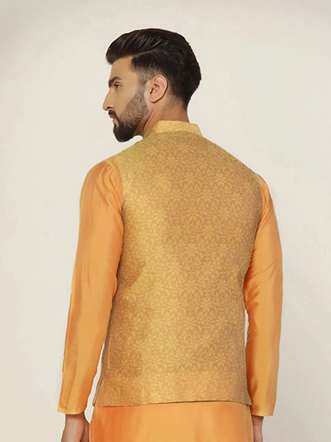 Men's Mustard Nehru Jacket (Set of 1)