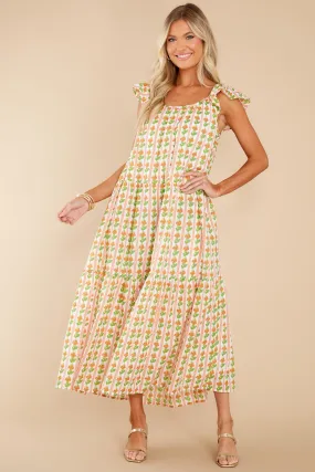 Milly Floral Stripe Melon Dress