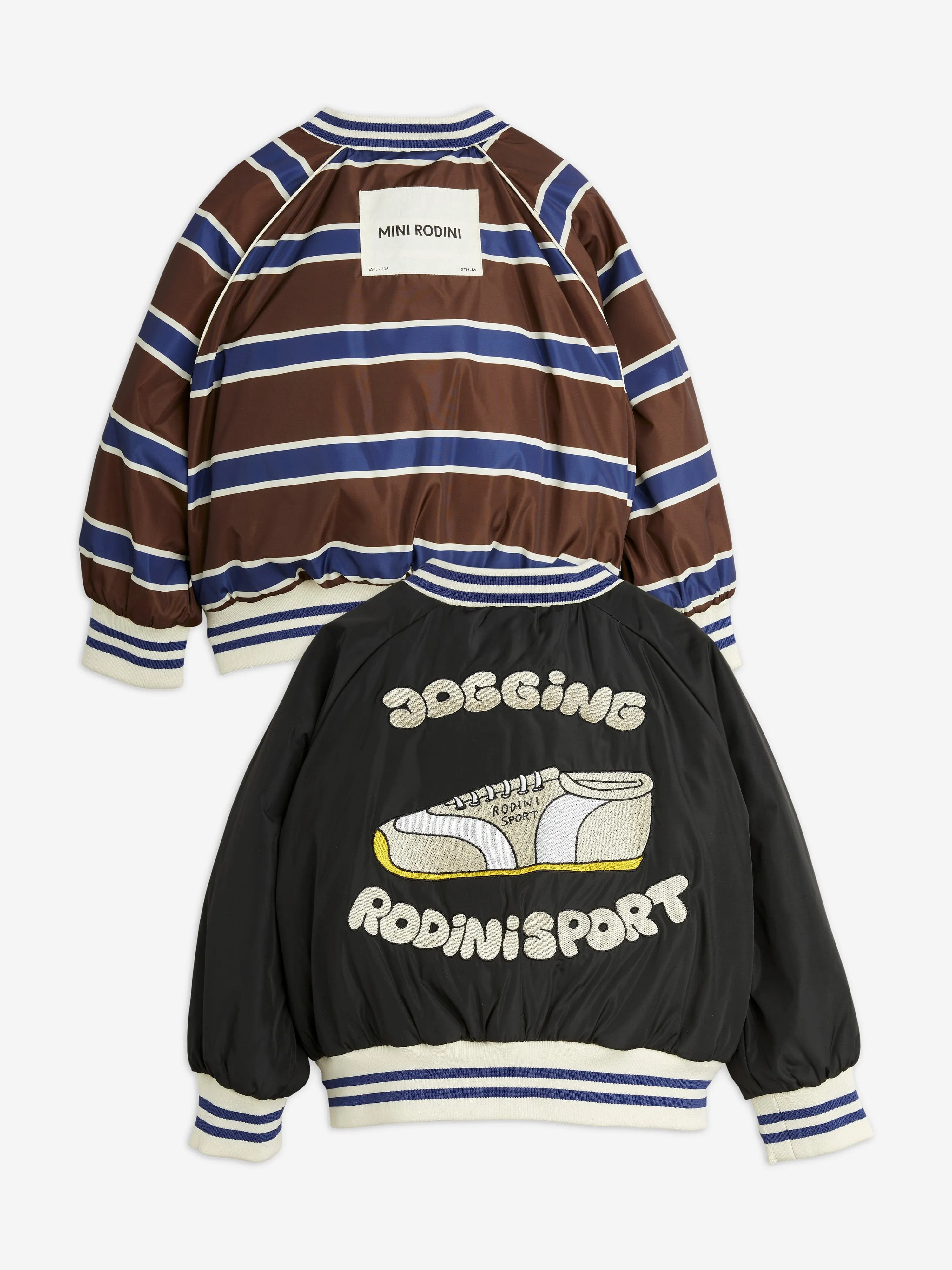 Mini Rodini Boys Reversible Baseball Jacket in Multicolour