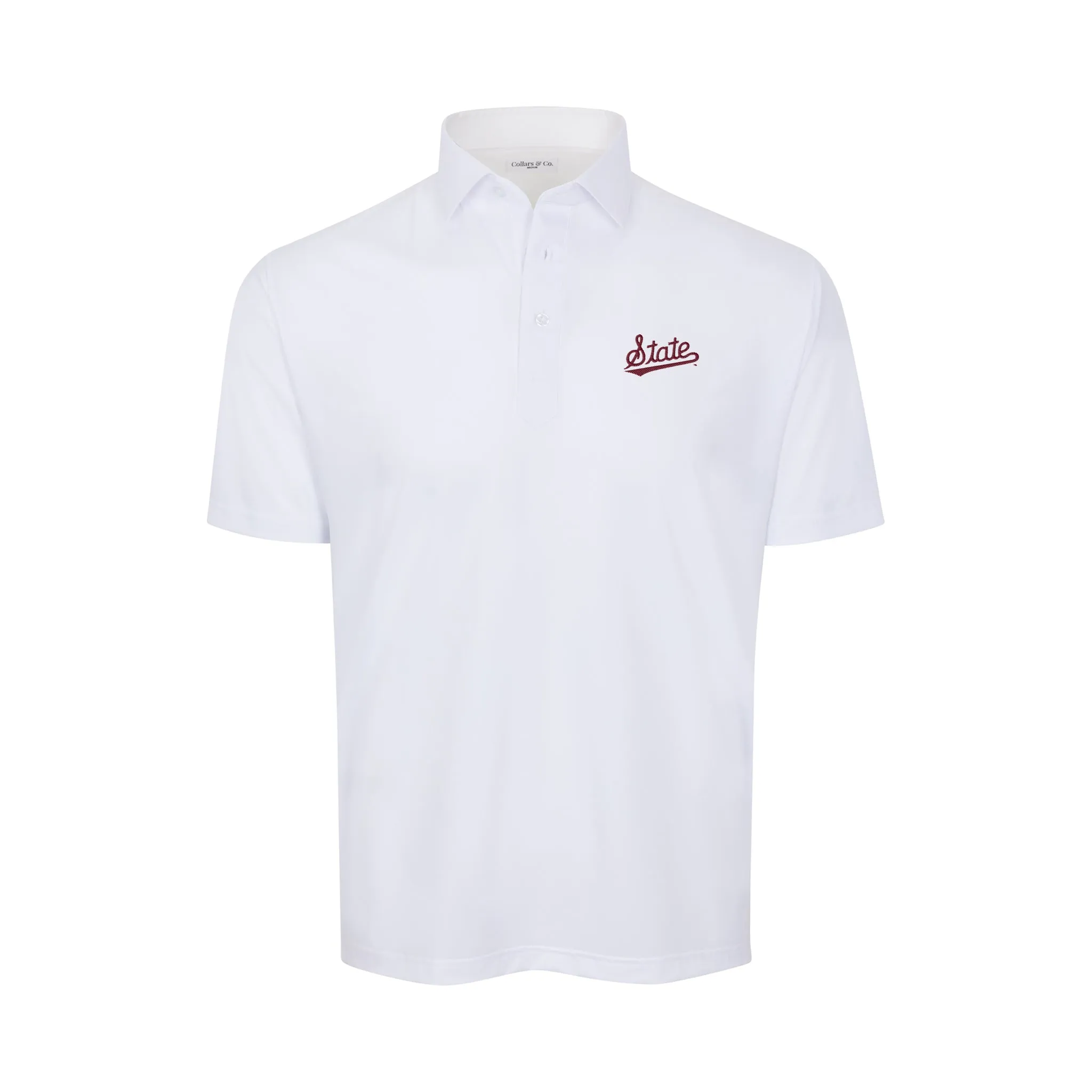 Mississippi State Featherweight Flex Polo White