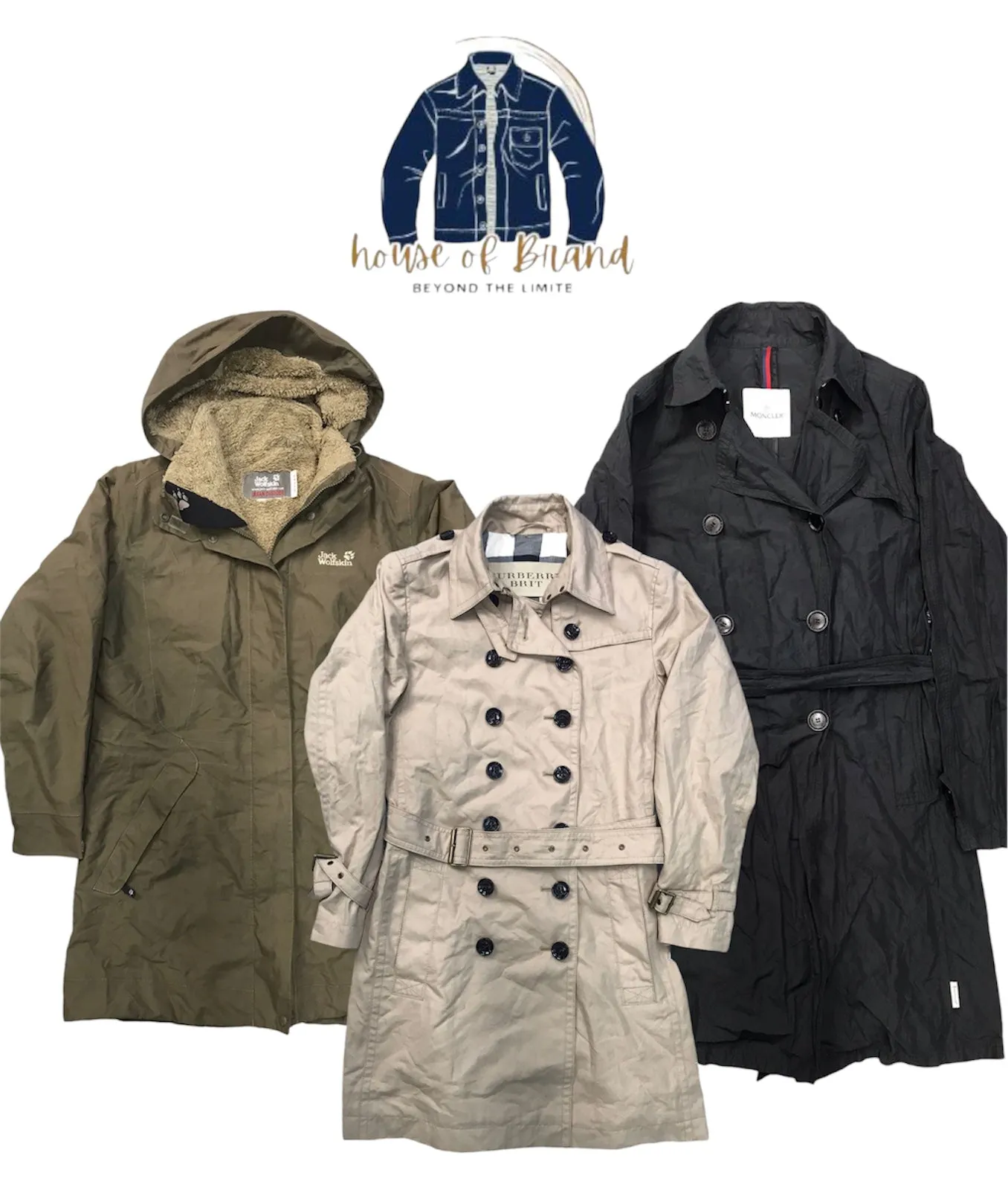 Moncler,burberry,polo Ralph lauren,polo jeans,Adidas,Jack wolfskin trench coats and jackets