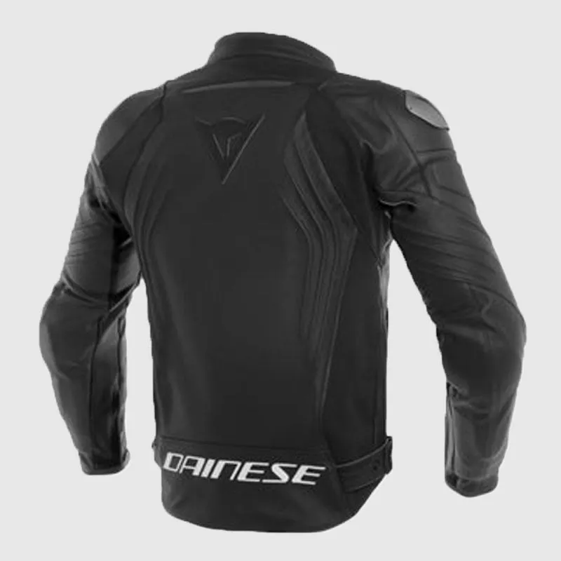 New High Quality Dainese Racing 3 Motorcycle Leather Jacket (Black)