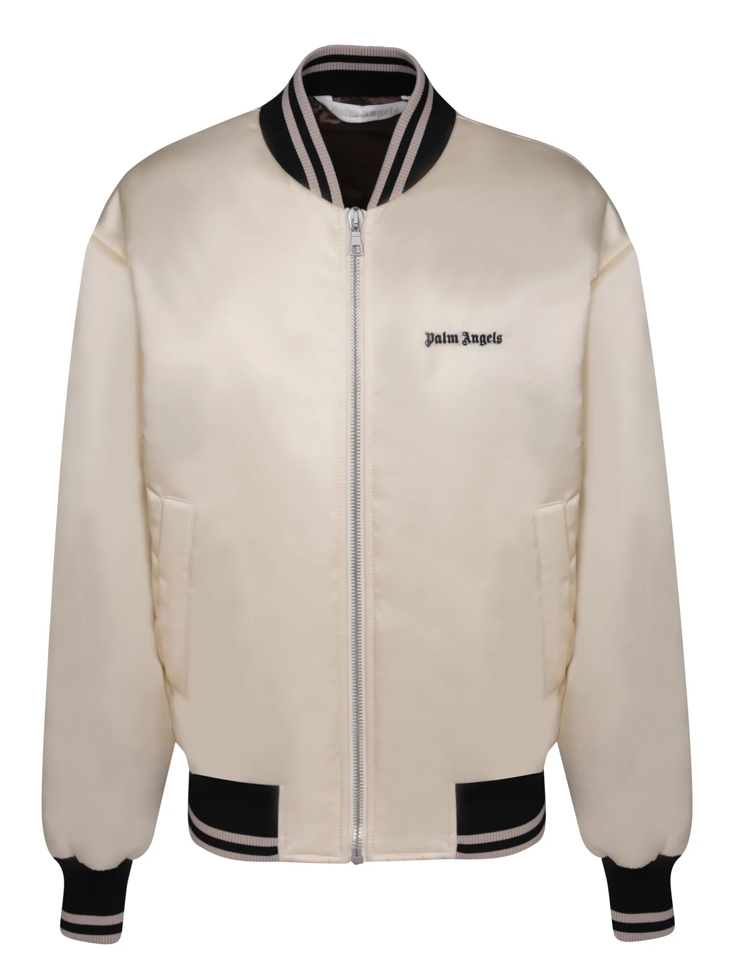 New Logo beige bomber jacket