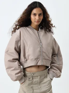 Nuon Beige Bomber Jacket