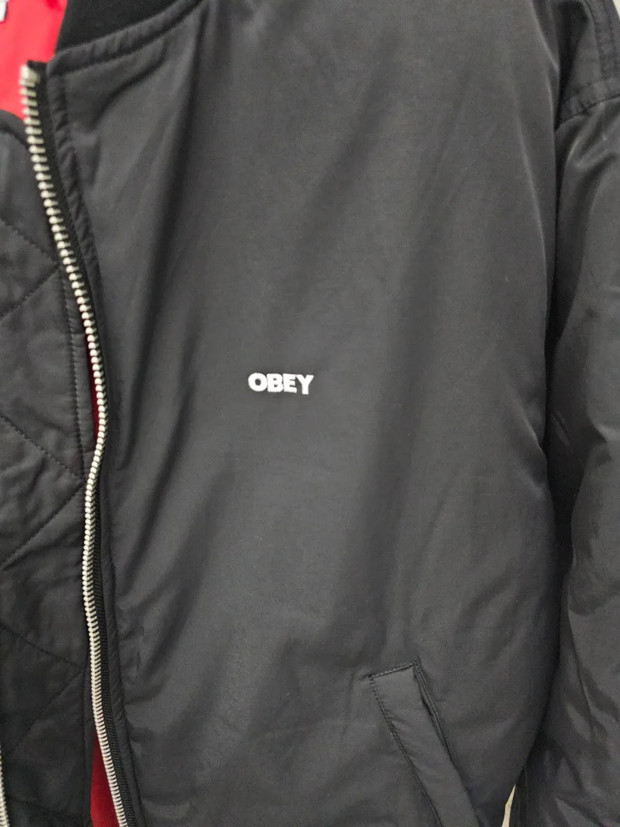 Obey Flight Bomber Jacket Black 121800569 BLK