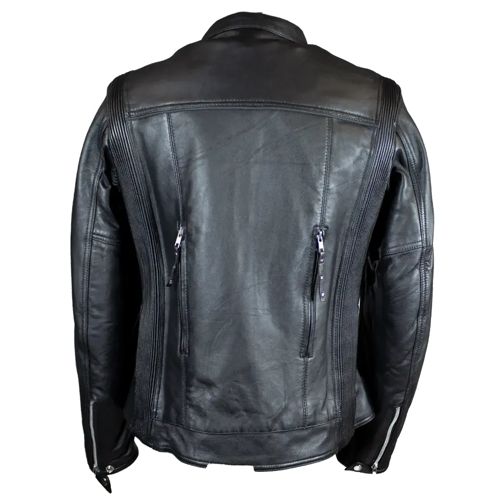 Open Road Women's Racer Leather Motorcycle Jacket