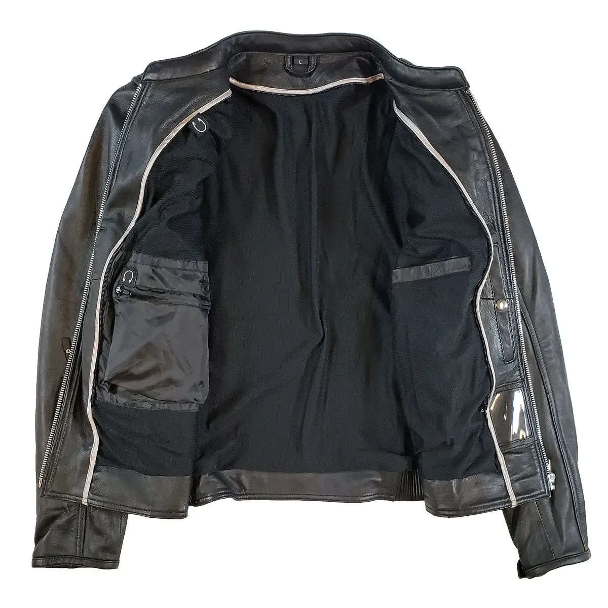 Open Road Women's Racer Leather Motorcycle Jacket