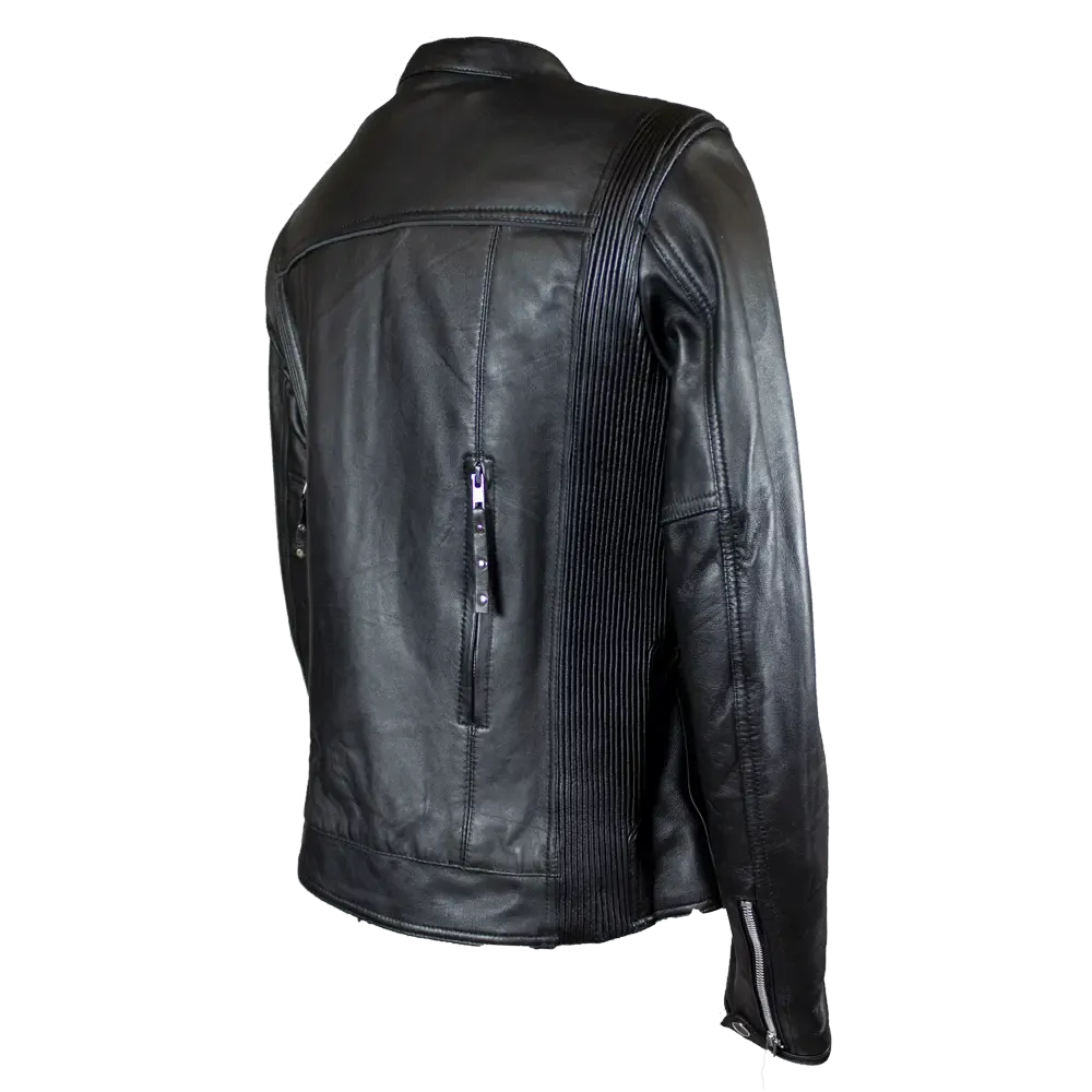 Open Road Women's Racer Leather Motorcycle Jacket