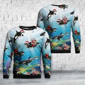 Orcas Ugly Christmas Sweater For Men And Women, Best Gift For Christmas, The Beautiful Winter Christmas Outfit