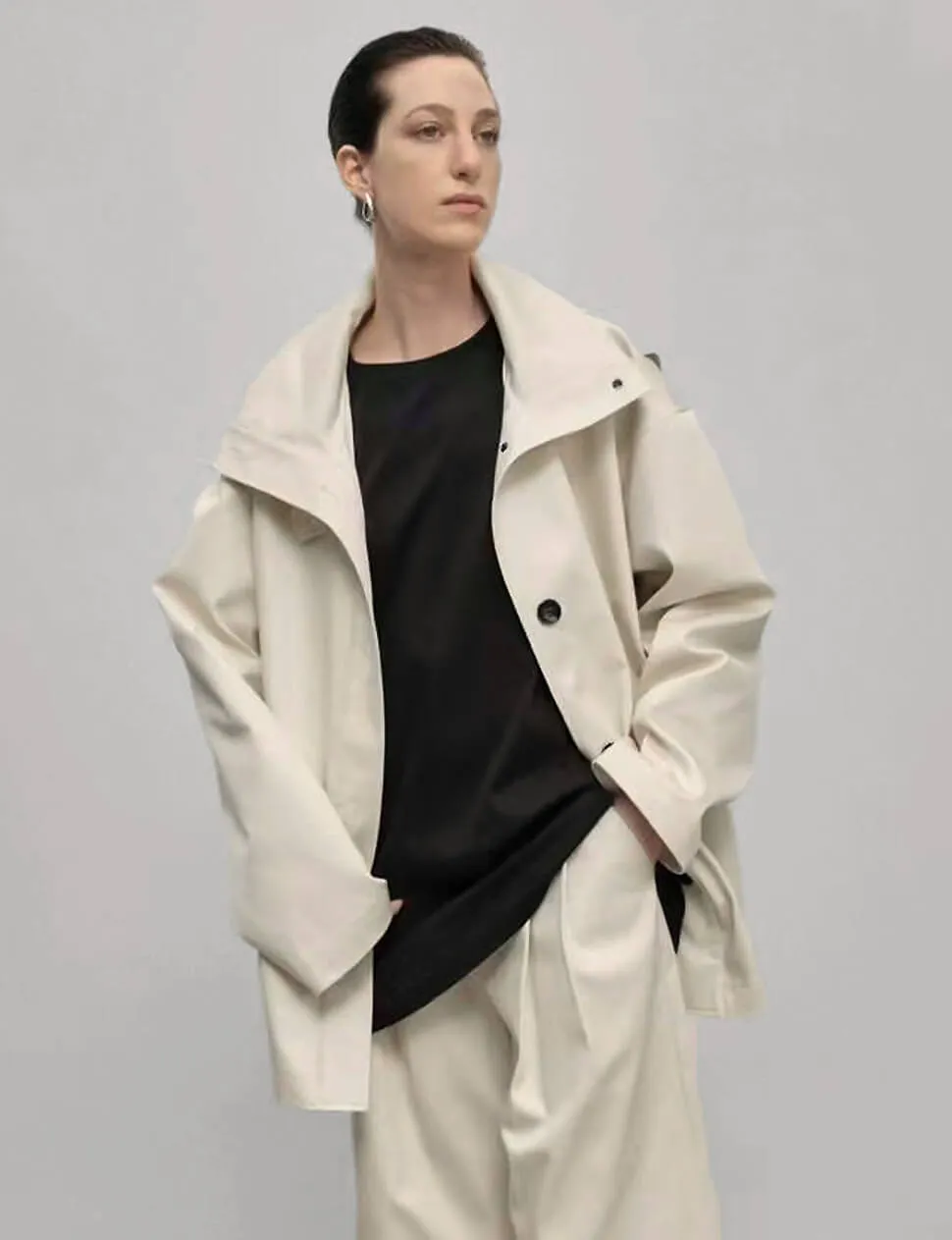 Oversized Cropped Trench Coat