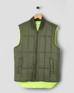 Padded Zip Vest Olive