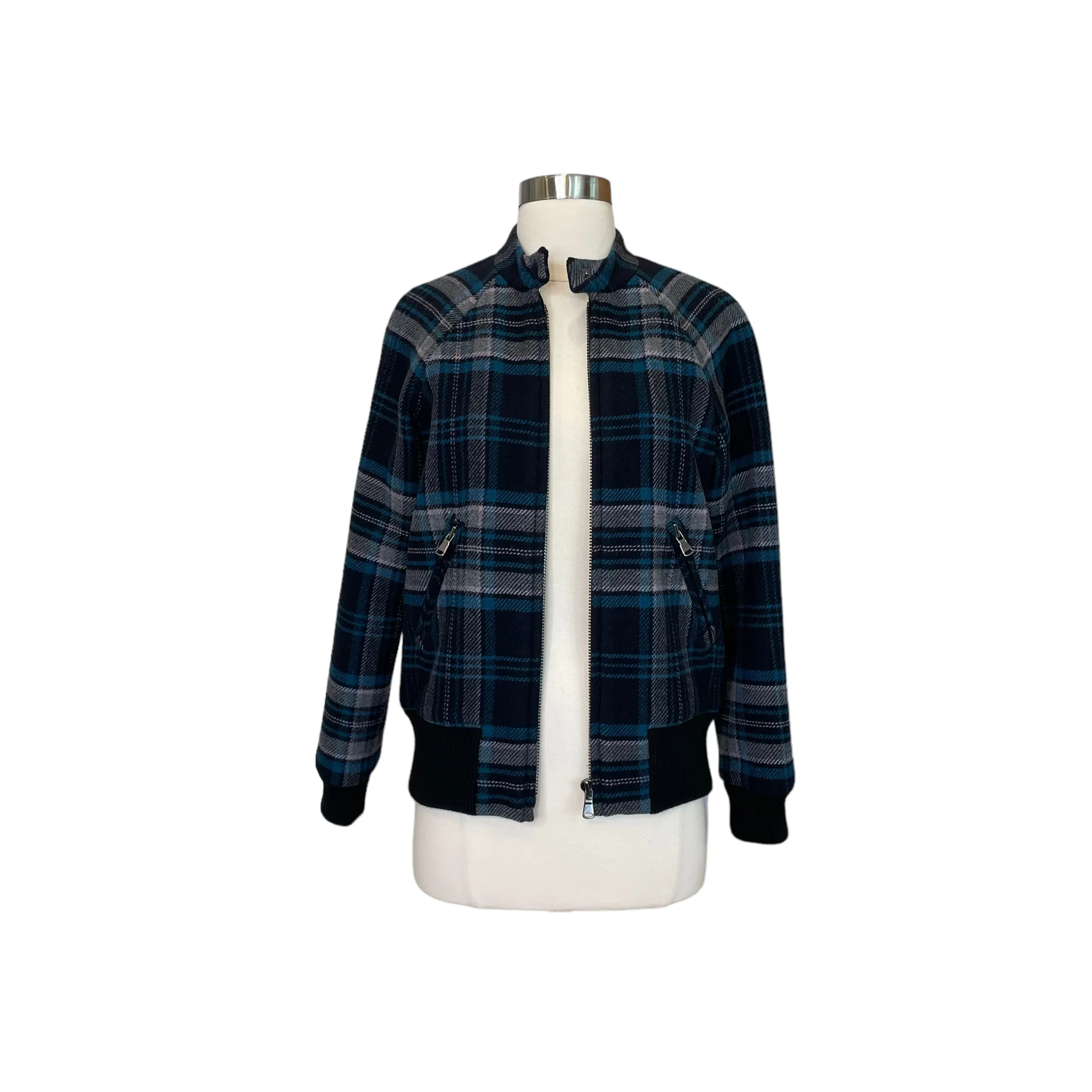 Plaid Bomber Jacket - XS